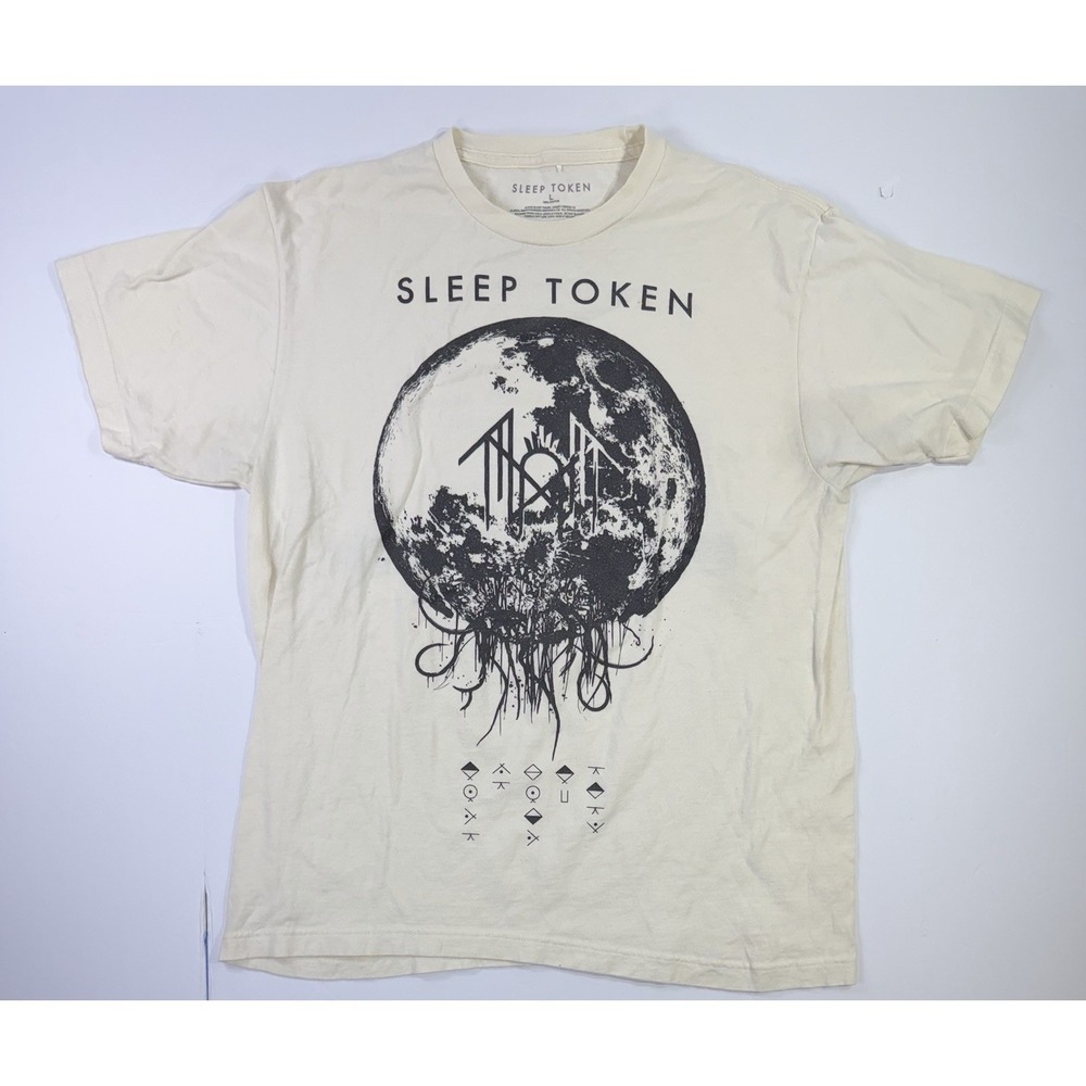 Sleep Token Take Me Back To Eden Tracklist T-Shirt Cream Mens Large